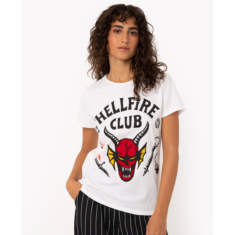 T-shirt estampada em algodão - Rosa claro/Stranger Things - CRIANÇA