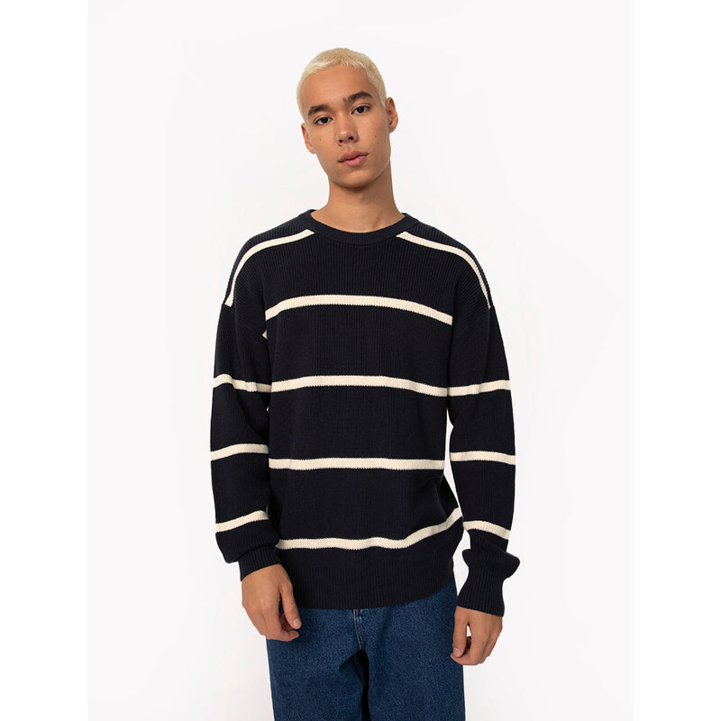 C&A suéter de tricô manga longa listrado azul marinho