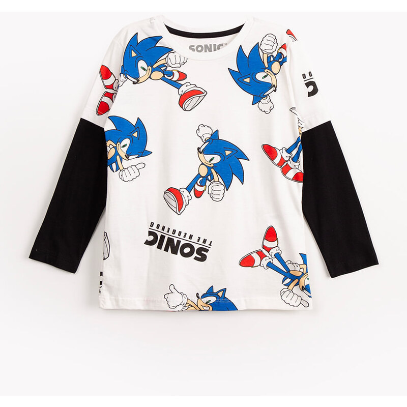 Camiseta Sonic Infantil Camisa Fantasia Manga Curta Estampas