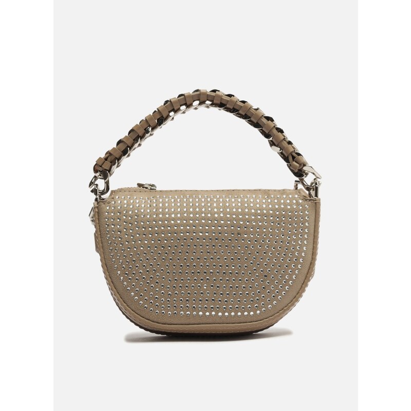 Bolsa Tiracolo Marrom Suede Paloma Pequena Strass Arezzo