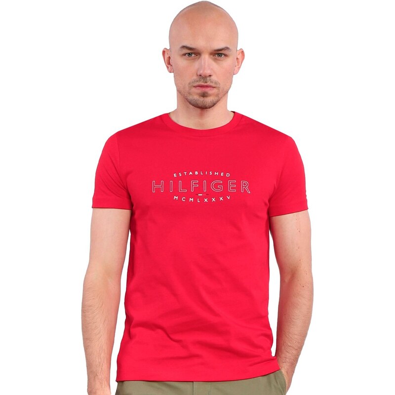 Camiseta Tommy Hilfiger Masculina Core Logo Tee Vermelha