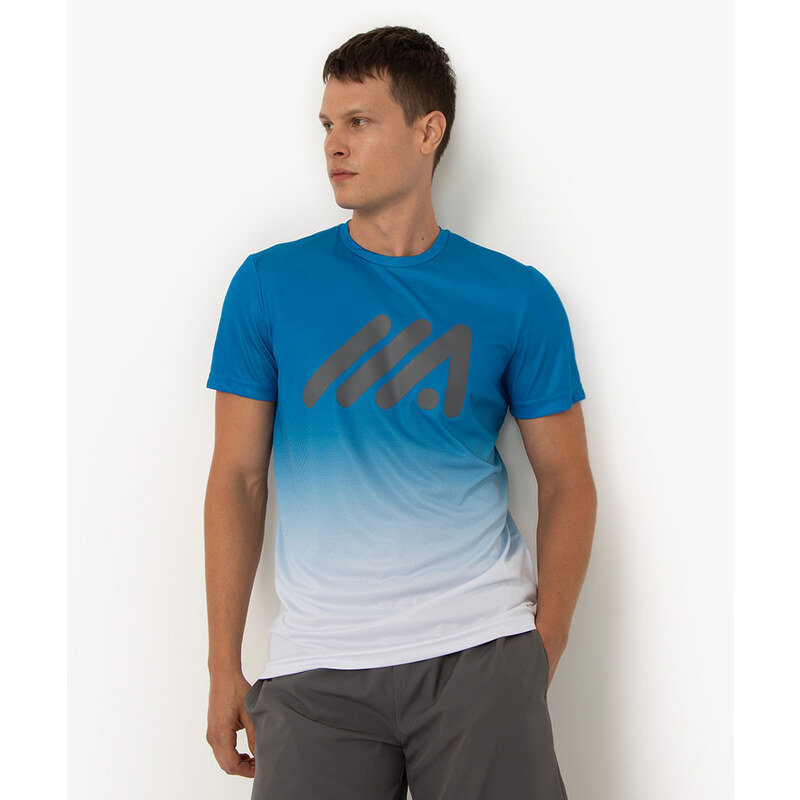 Remera Deportiva Basica Manga Corta Azul