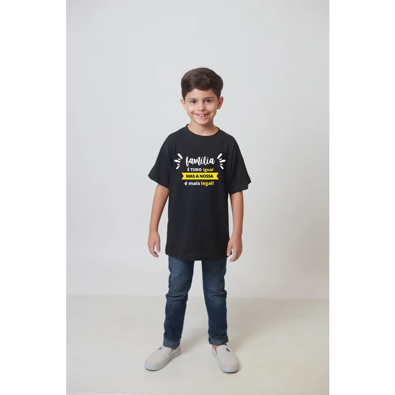 HFB Camiseta Masculina - Família é Tudo Igual - Preto - P 