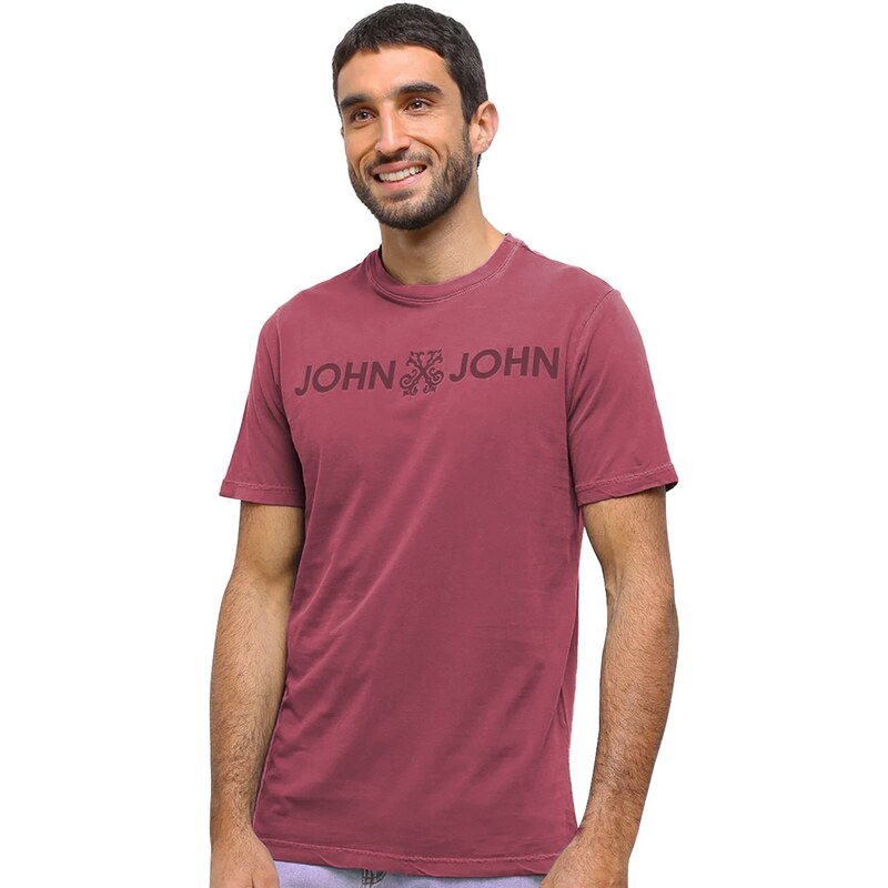 Camiseta John John Masculina Regular Block Logo Preta