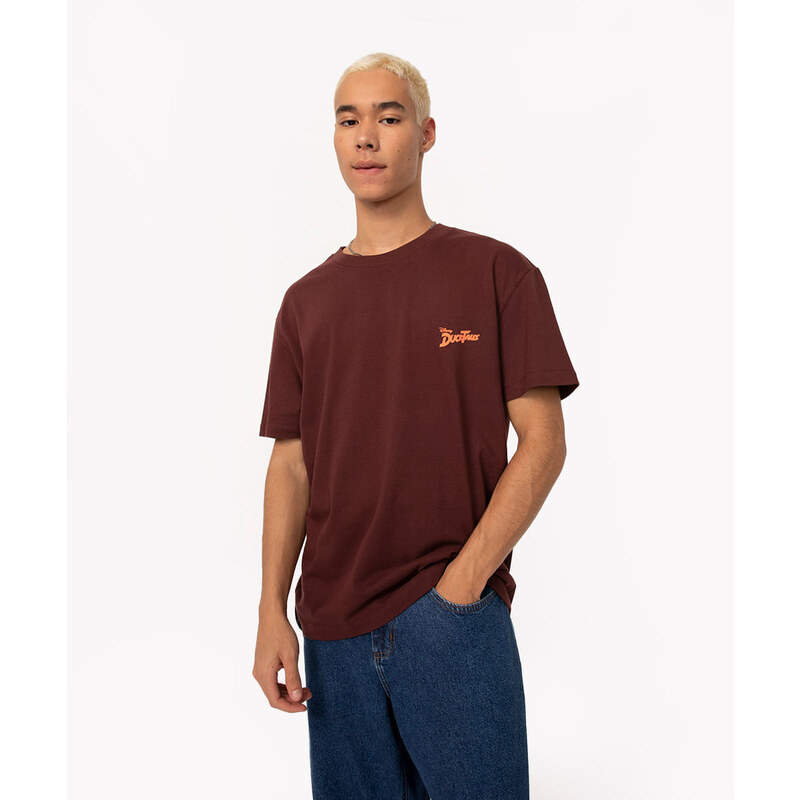 C&A camiseta de algodão manga curta ducktales marrom