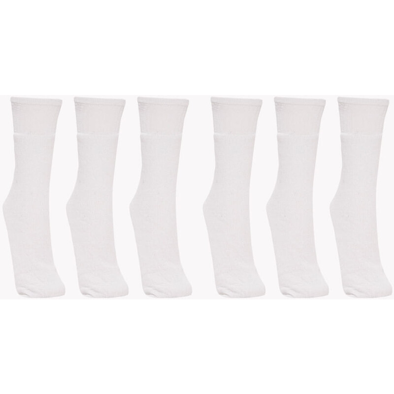 C&A kit de 6 pares de meias cano longo branco