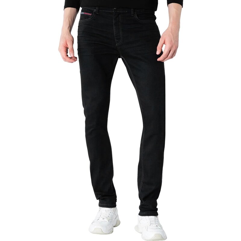 Calça Tommy Jeans Masculina Skinny Simon Denim Preta 