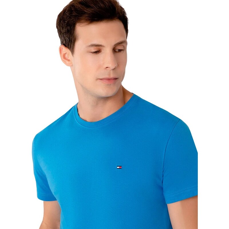 Camiseta Tommy Hilfiger Essential Cotton Azul Médio 