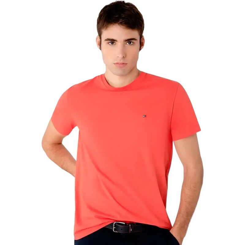 Camiseta Tommy Hilfiger Masculina Essential Cotton Rosa Claro - Rosa