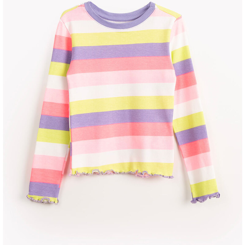 C&A blusa de algodão infantil listrada multicor 