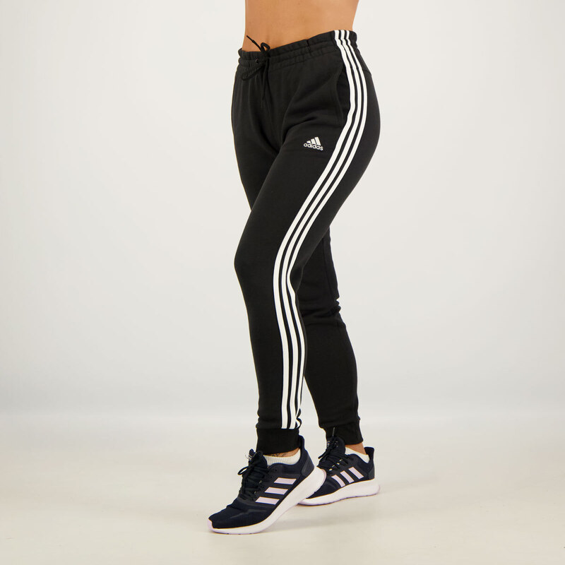 Calça Legging Adidas 3 Stripes Color Block Feminina Preta Preto