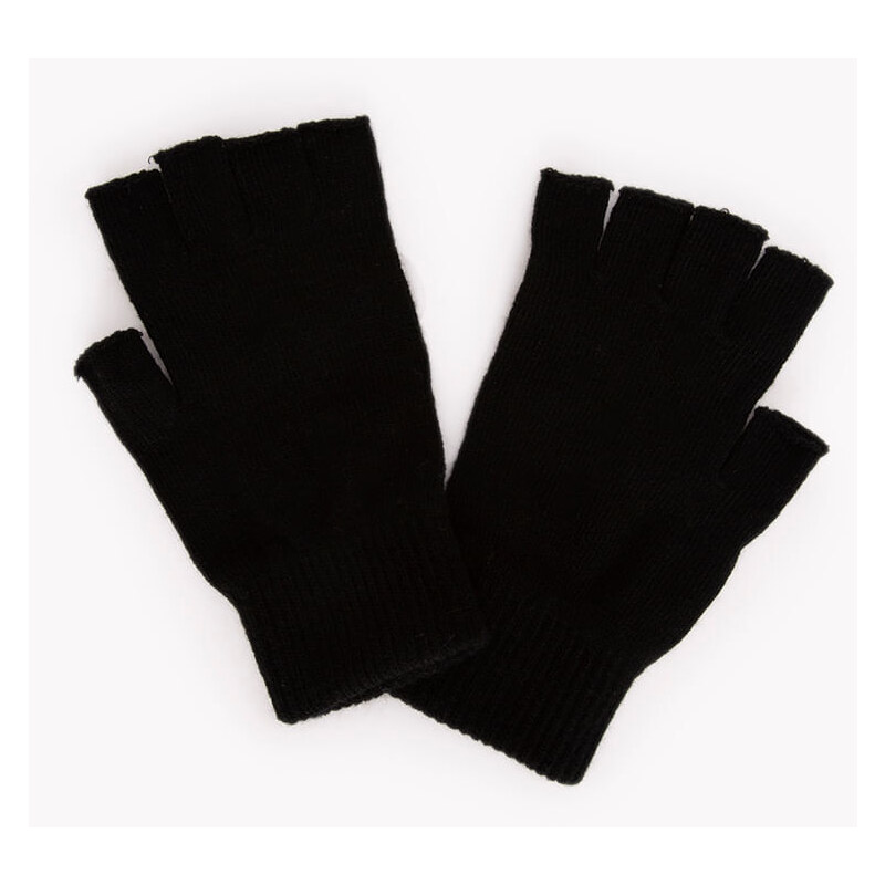 C&A luva de tricot meio dedo preto