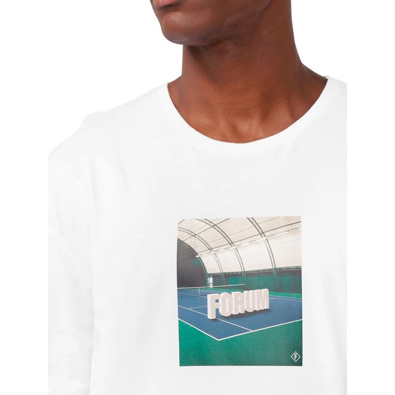 Camiseta Forum Masculina New Box Court Print Branca