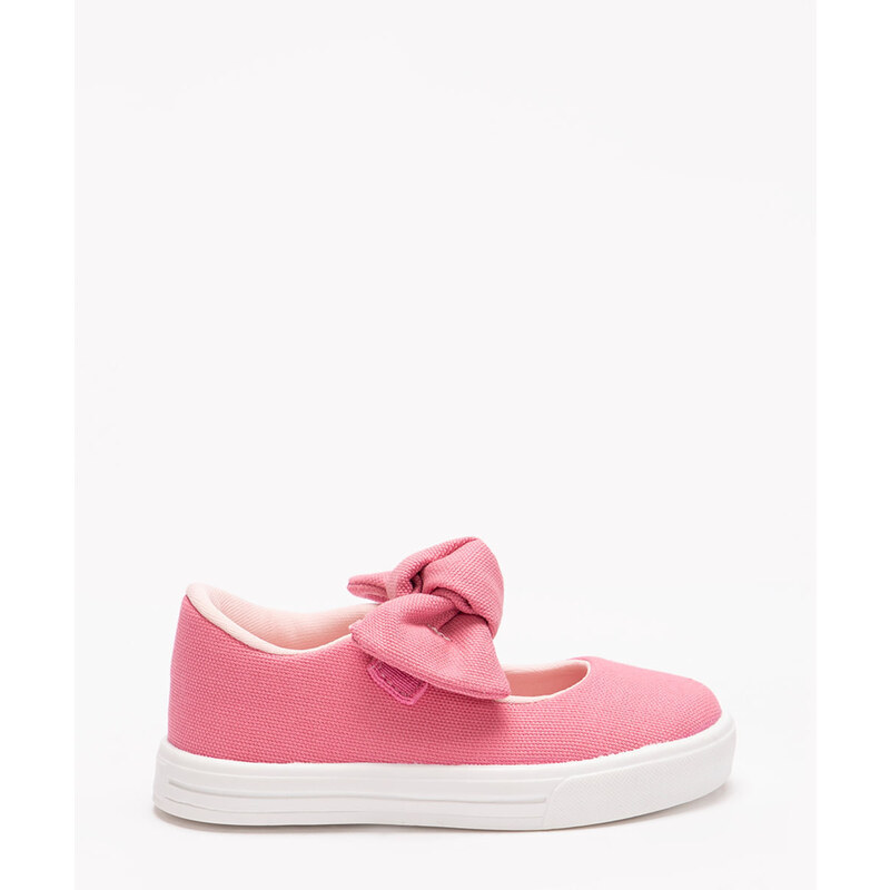 C&A sapato infantil slip on laço rosa