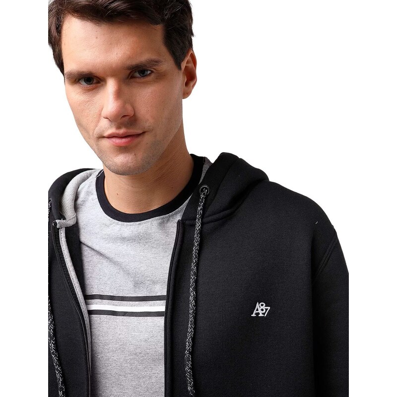 AEROPOSTALE MEN'S FULL ZIP HOODIE JACKET EMBROIDERED LOGO FLEECE