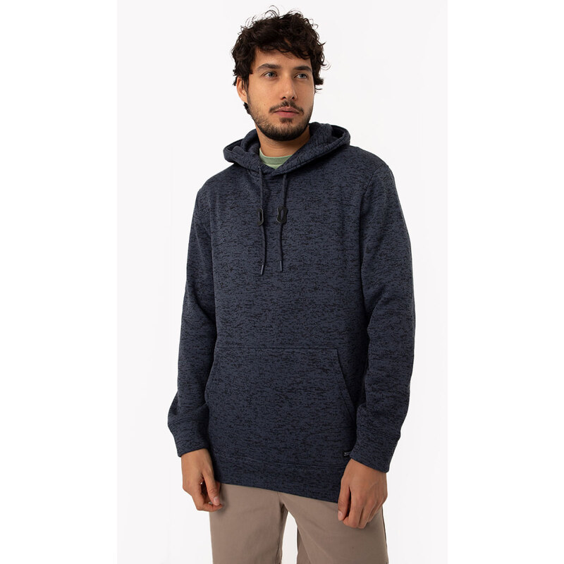 C&A blusão de tricot mesclado com capuz e bolso azul marinho
