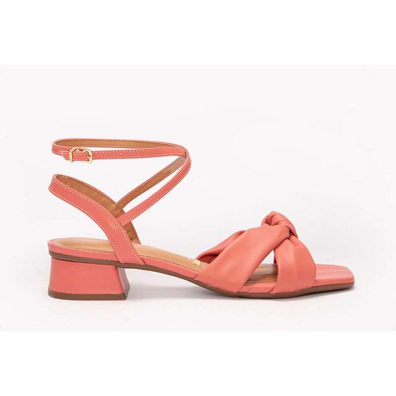 C&A sandália tira laço salto baixo vizzano rosê