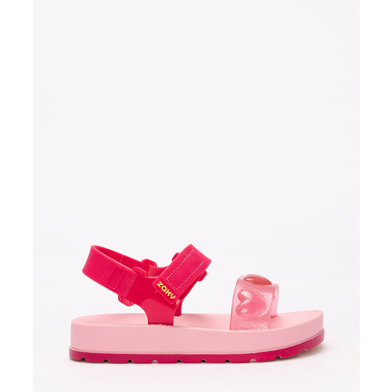 C&A sandália infantil corações zaxy rosa