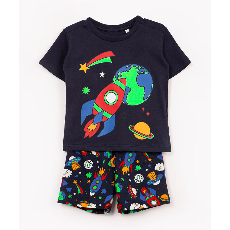 Conjunto Menino Foguete Cinza - Fashion Kids