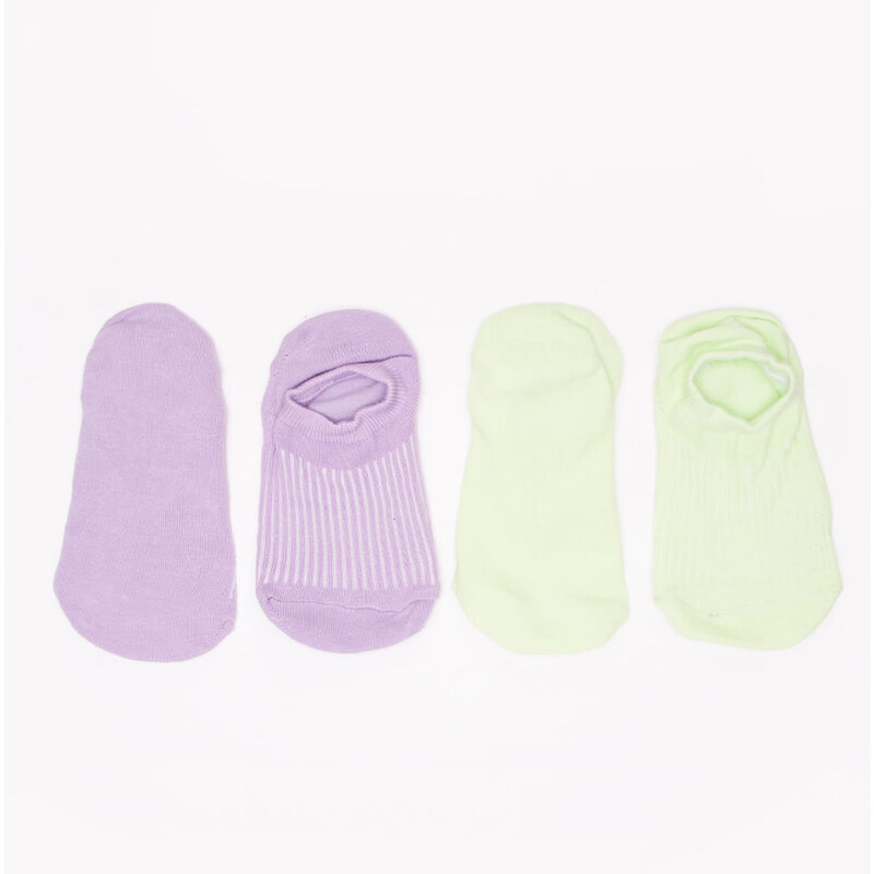 C&A kit de 2 meias invisível jacquard colorido