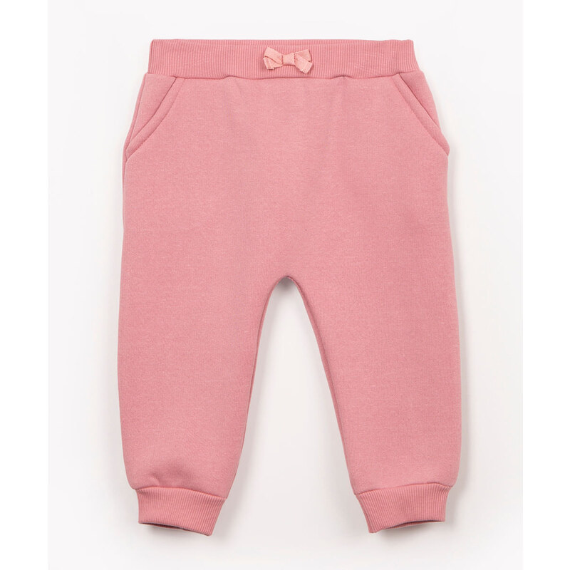 C&A calça infantil de moletom com bolso rosa