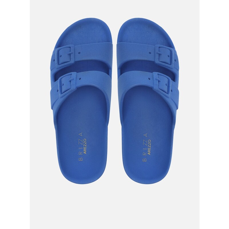 Chinelo Slide Azul Cobalto Fivelas Brizza Arezzo