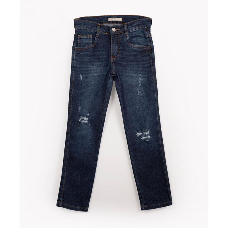 C&A calça jeans infantil skinny com bolsos azul escuro
