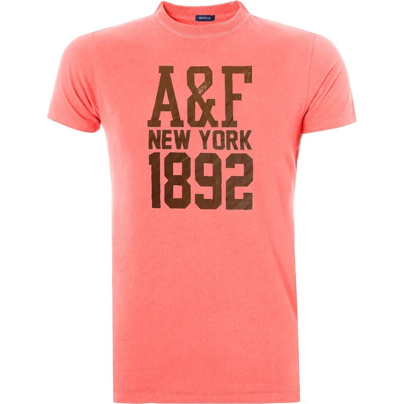 Camiseta Abercrombie Masculina Muscle A&F New York 1892 Rosa Mescla 
