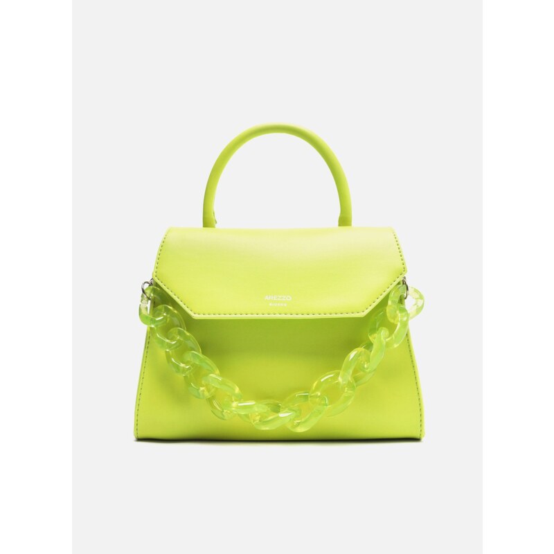 Bolsa Satchel Verde Iara M dia Transl cida Arezzo GLAMI .br