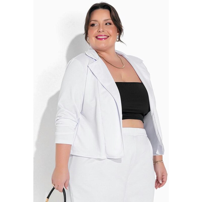 Blazer branco best sale plus size