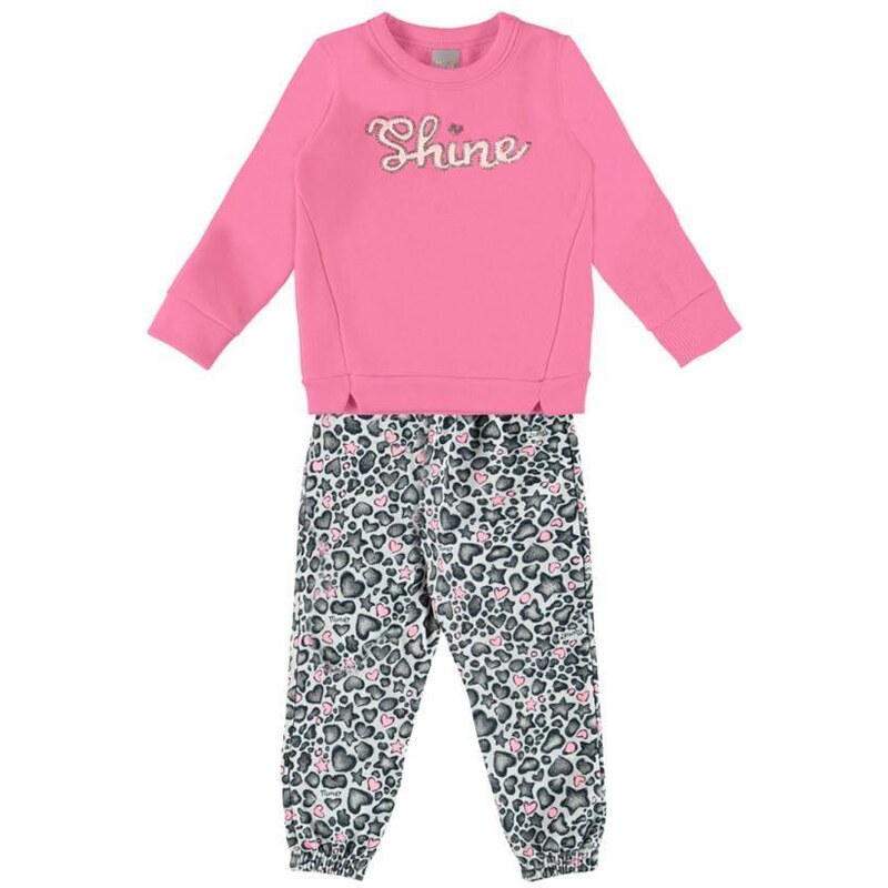 Conjunto Moletom Bebê Menina Lovely Rosa - Brandili