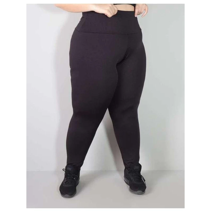 Calça Legging Feminina Leg Cós Alto Pala Dupla Fitnes Academia Suplex Calça  Comprida Roupa