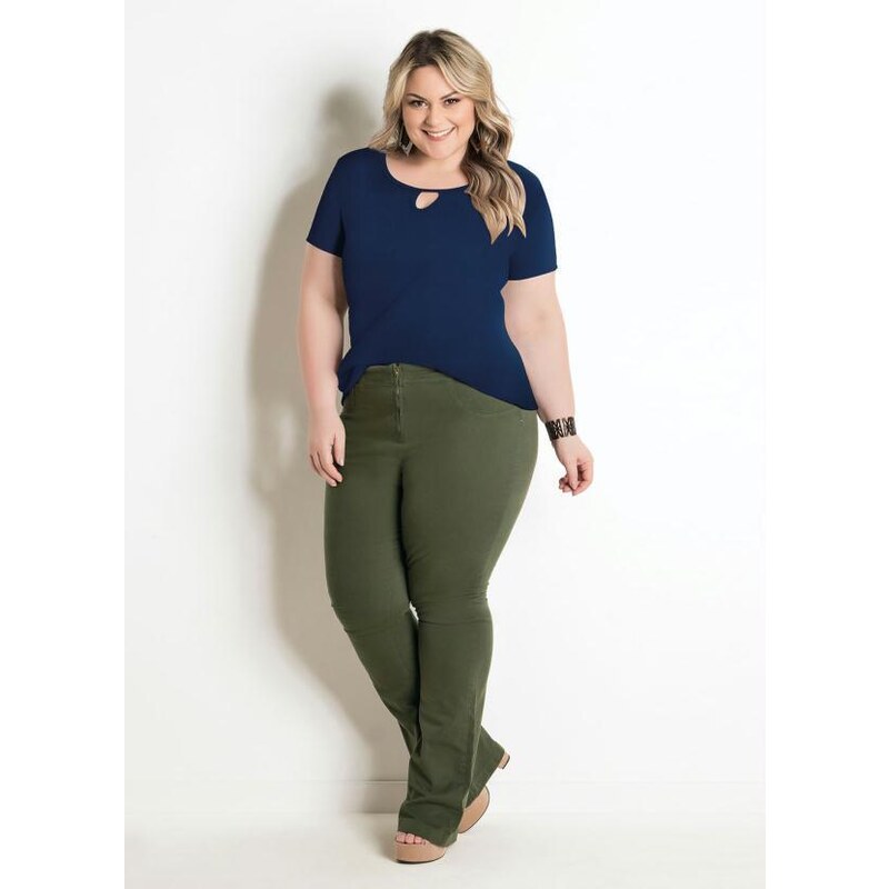 T-Shirt Marinho Plus Size Marguerite 