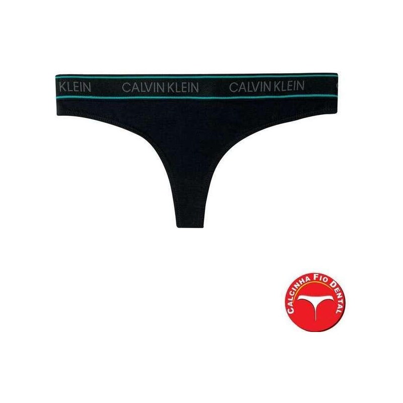 Calcinha Fio Dental Calvin Klein C 4502 Pt00-Preto