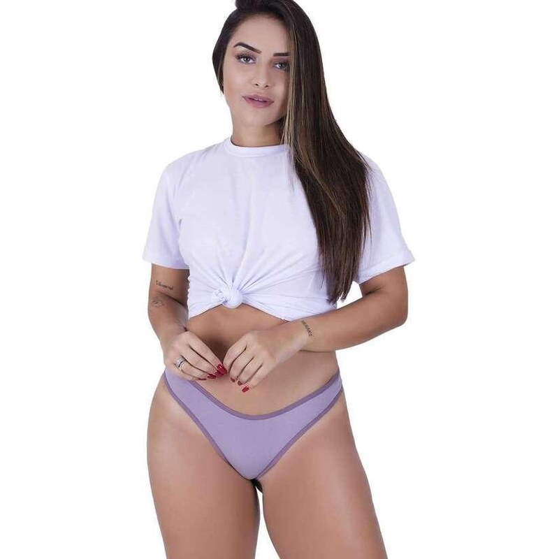 Calcinha Carinho Algodao Concept Lingerie Roxo Roxo