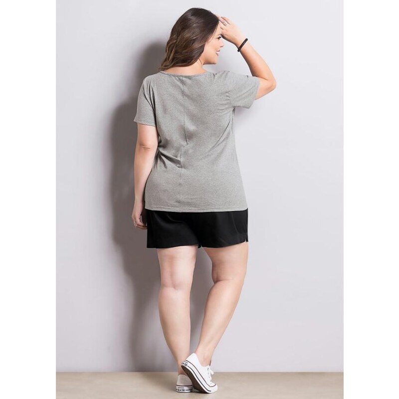 T-Shirt Marguerite Mescla Plus Size