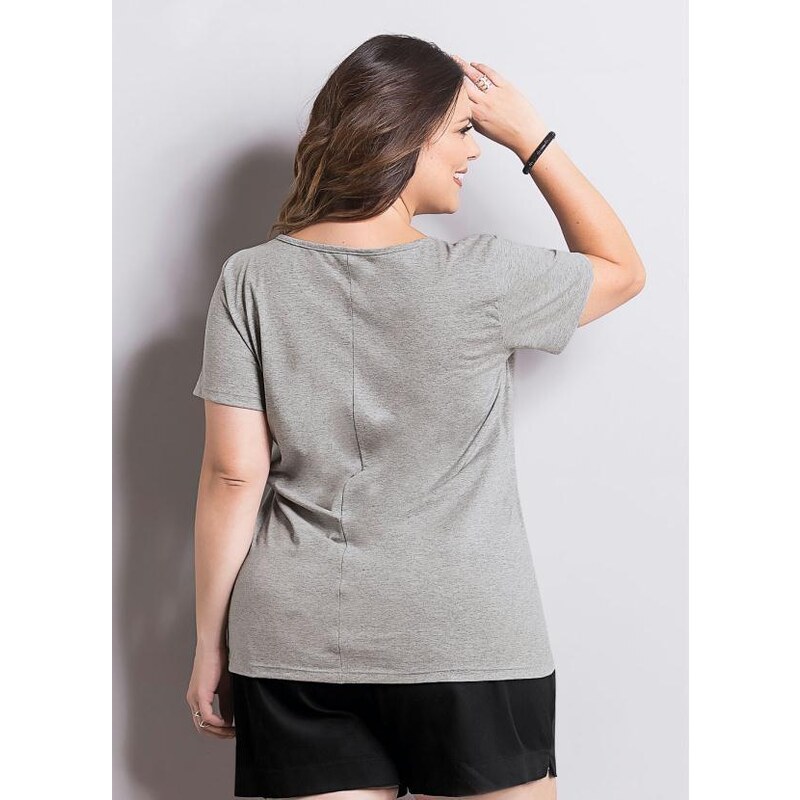 T-Shirt Marguerite Mescla Plus Size