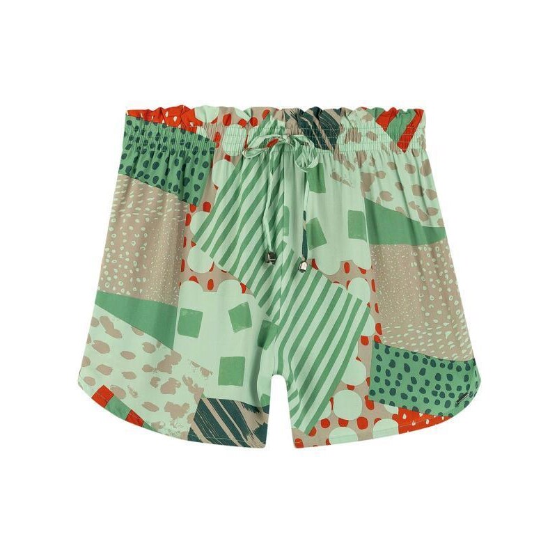 Short Feminino Clochard Soltinho Amarração Estampa Lisa