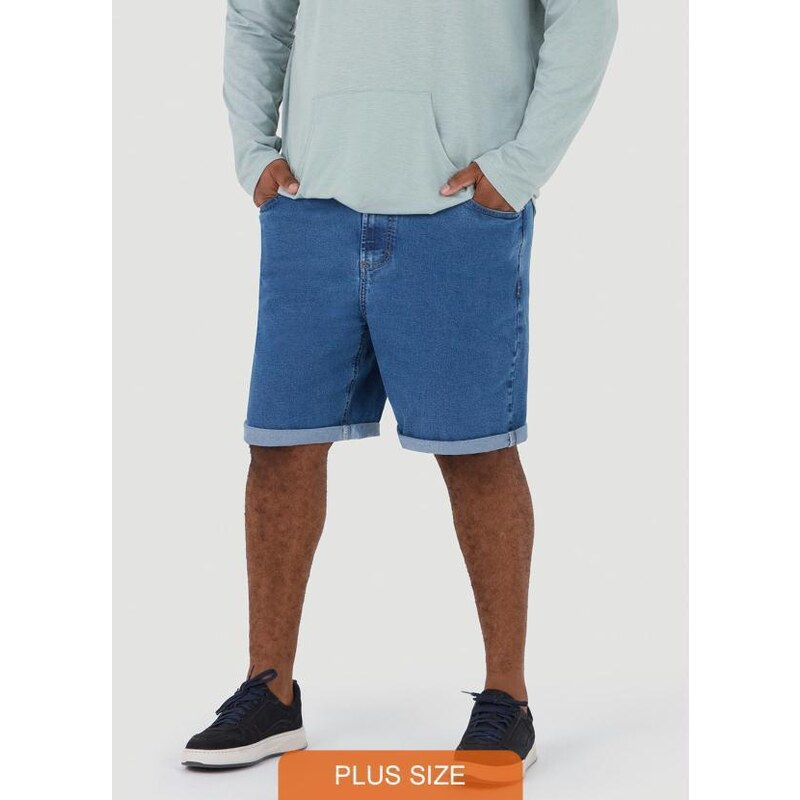 Malwee Plus Bermuda Jeans Plus Size Masculina Azul