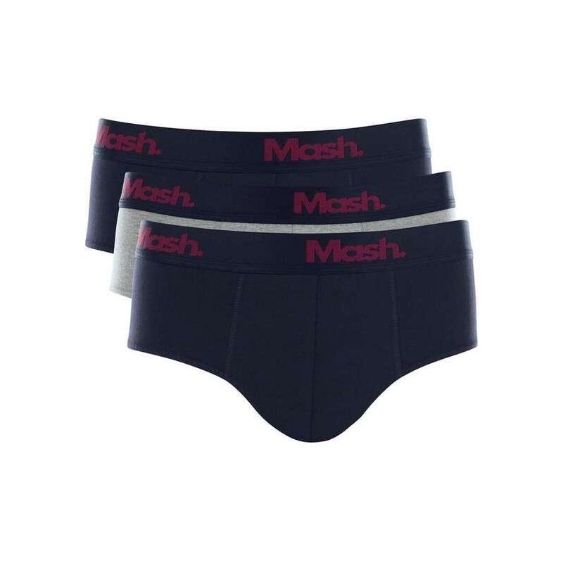 Cueca Mash Slip Cotton Basic Grafite Mescla Pack 3UN