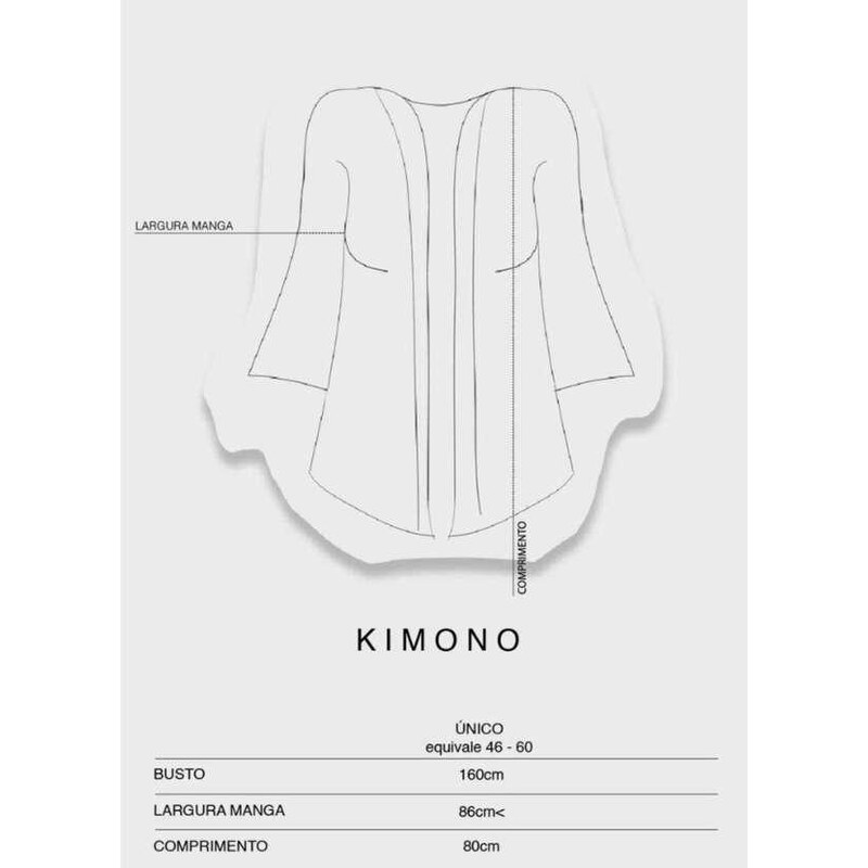 Bold Maxi Kimono Yoko Plus Size Preto