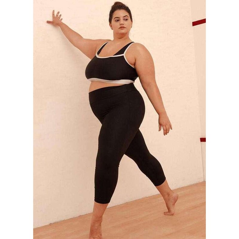 Bold Fit Calça Pescador Compressão Plus Size Preto 