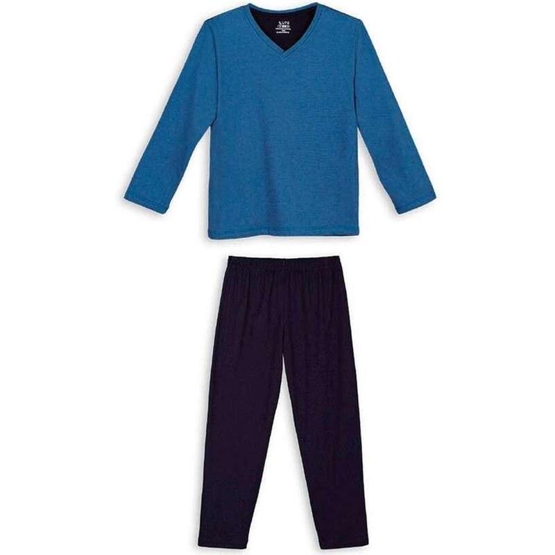 Pijama Masculino Longo Lupo 28011-001 2842-Azul-Marinho