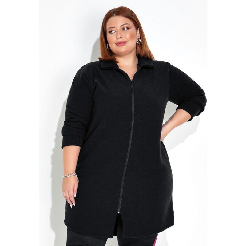 Sobretudo preto best sale plus size