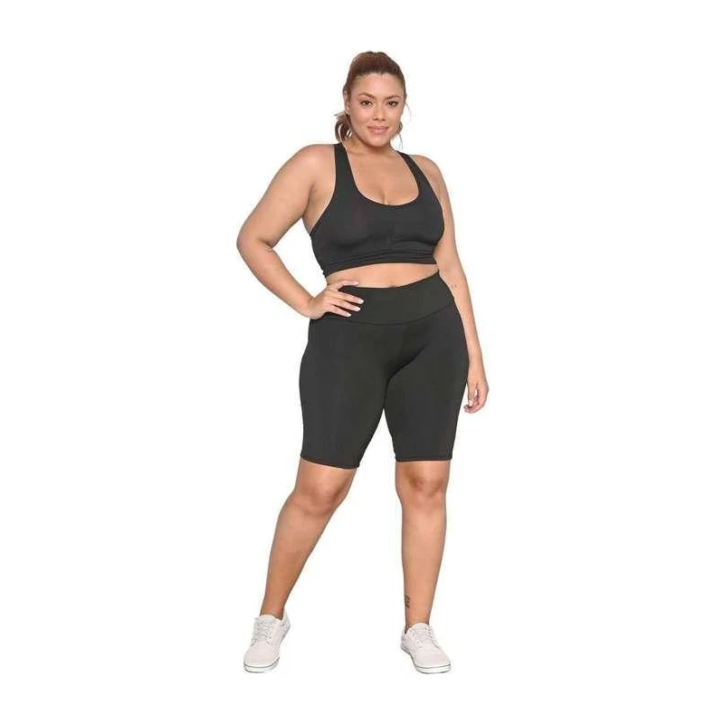 Conjunto Fitness Feminino Plus Size Legging + Top GG e XGG