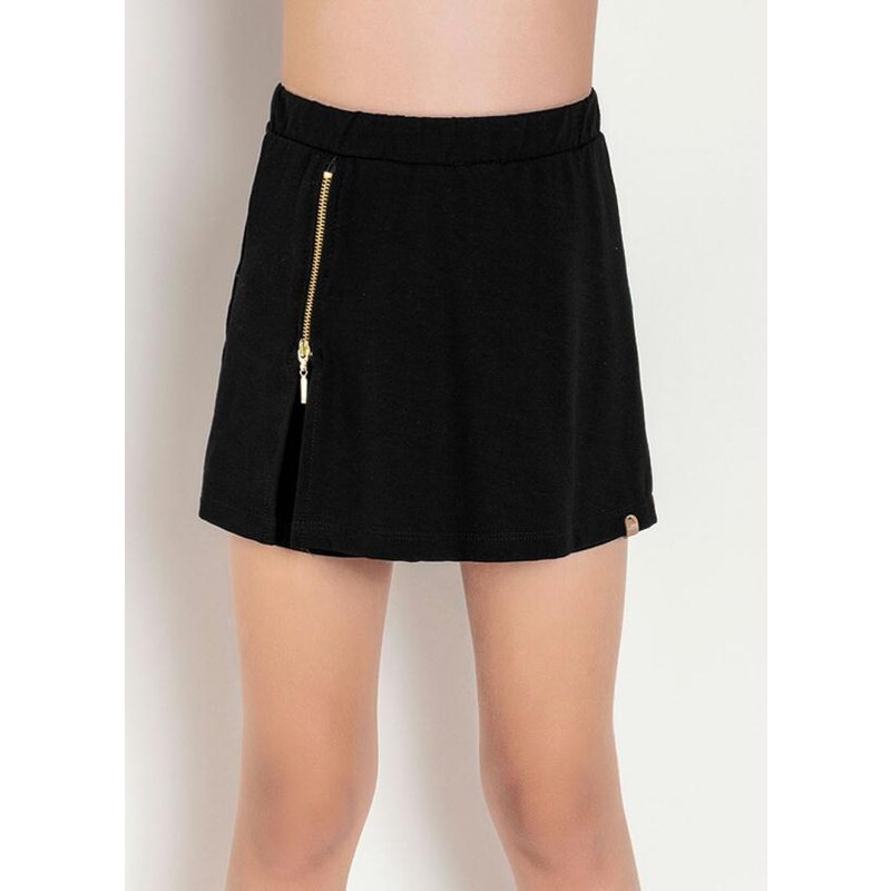 Short saia hot sale preto infantil