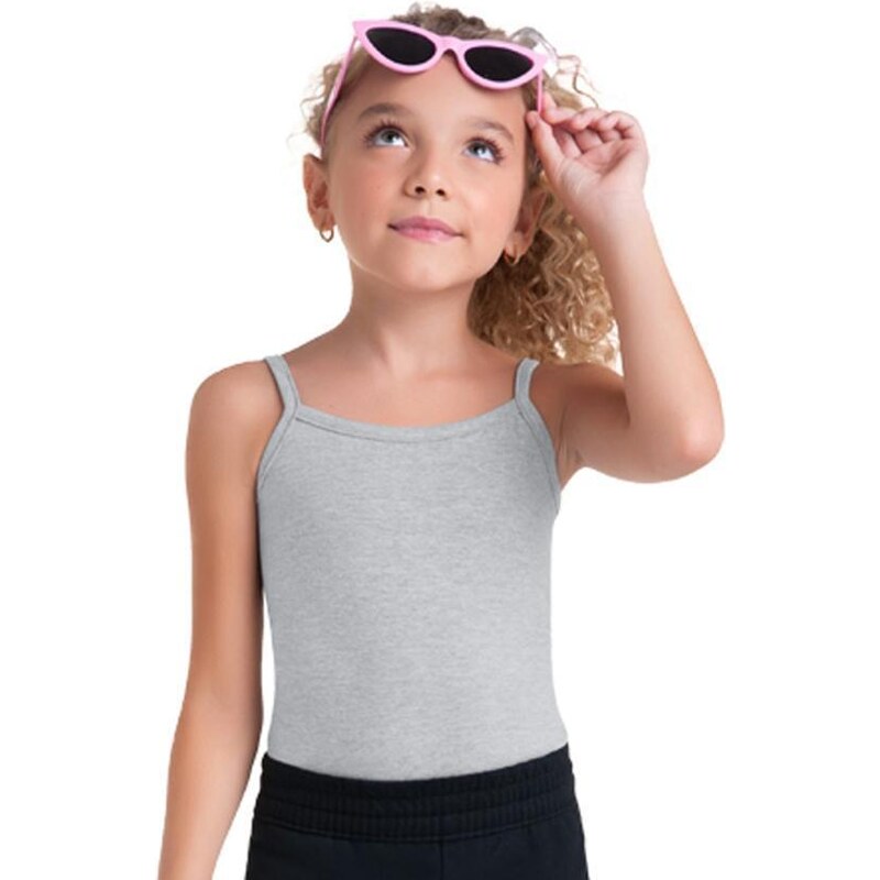 Blusa básica infantil menina em cotton Brandili - Brandili