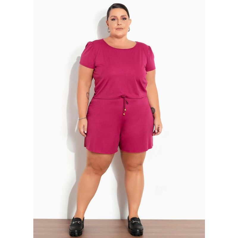 Conjunto Plus Size Blusa e Short Vermelho