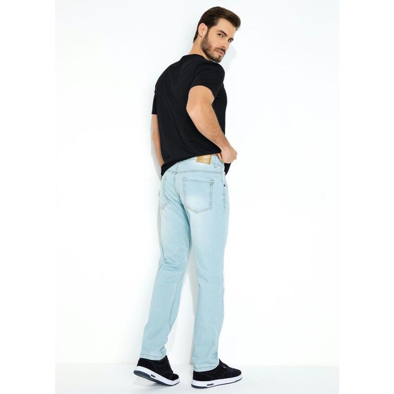 K-Du Jeans Calça Jeans Claro com Bolsos Kdori