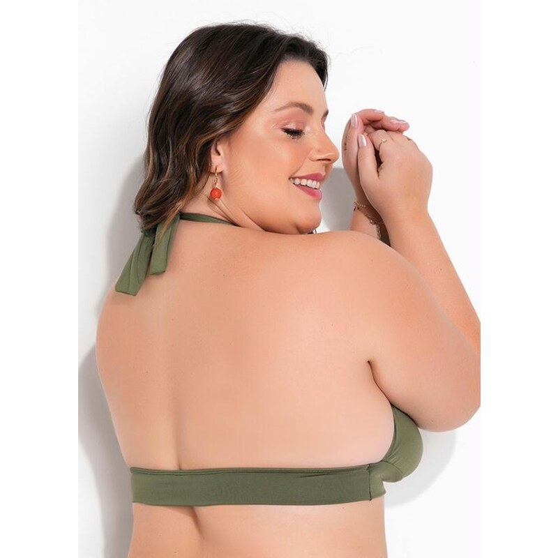 Marguerite Busto Biquíni Plus Size Verde Alças de Amarrar - GLAMI